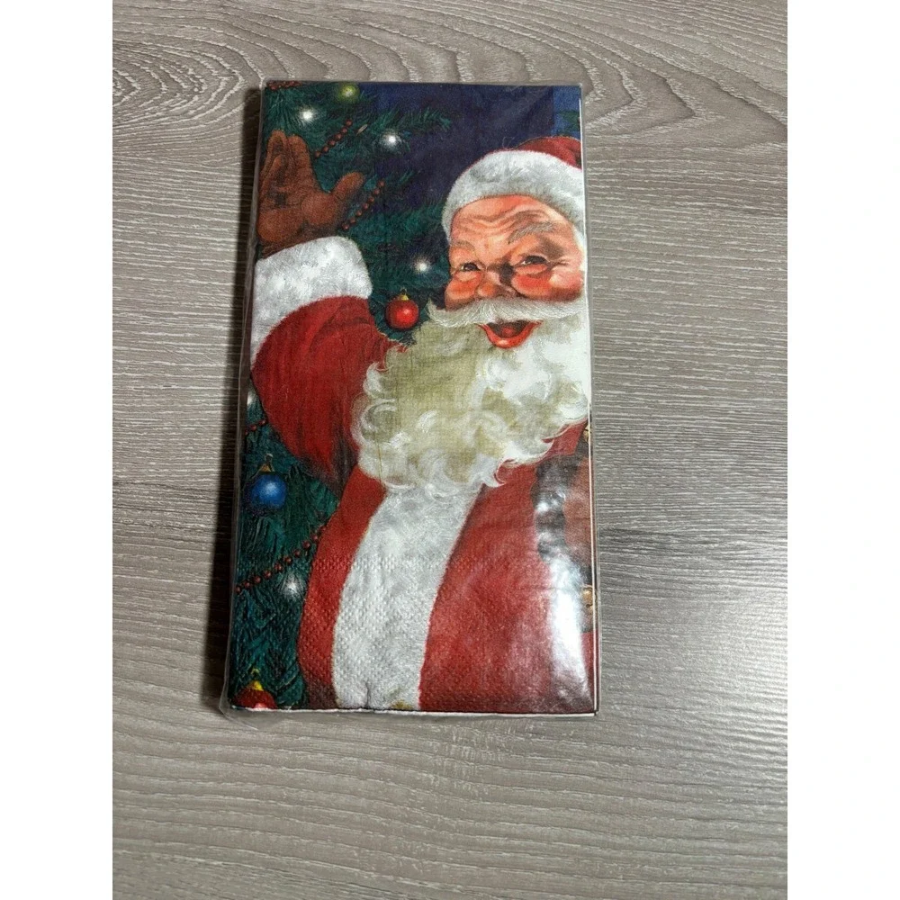 NIB Vintage Santa Claus Christmas Paper 2 ply Napkins Holiday Decor Sealed NEW
